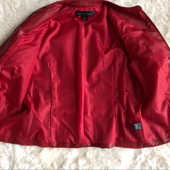 Colleen Lopez Faux Leather Woven Jacket - Picture 9 of 14